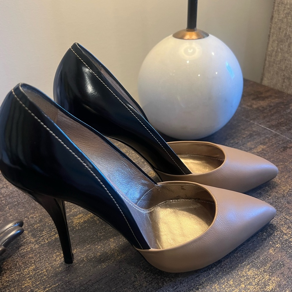 LANVIN Black and Tan (taupe) Women's Pumps
